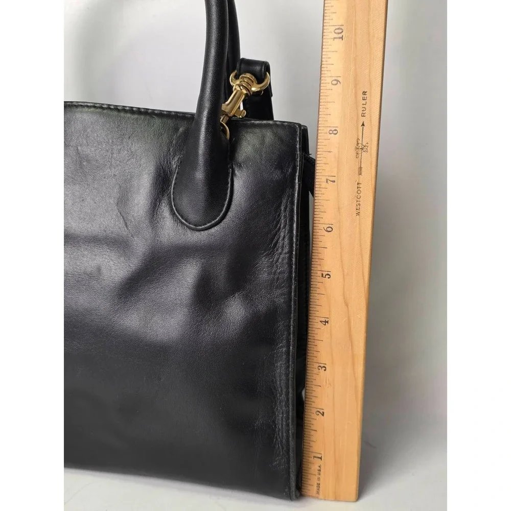 GIANI BERNINI Crossbody Shoulder Bag‎ Black Leather Handbag Classic Purse Vtg